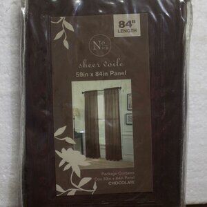 No. 918 Sheer Voile One 59 x 84 Inch Panel Chocolate New in Package